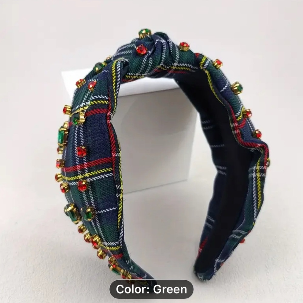 Plaid Beaded Headband